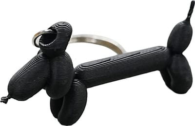 Wiener ballon hond sleutelhanger - Zwart - 3d geprint - Cadeau dierenliefhebber – Sleutelhanger dier – 5cm