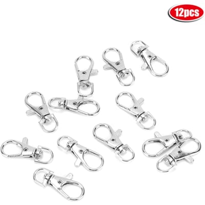 12 Pièces / Paquet Fer Anti Évasion Cage à Oiseaux pour Animaux de Compagnie Porte Boucle de Verrouillage Griffe Déclencheur Mousqueton white