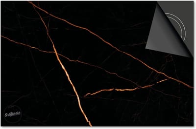 Inductie Beschermer Marmer Zwart Koper print Exclusief 77x51cm