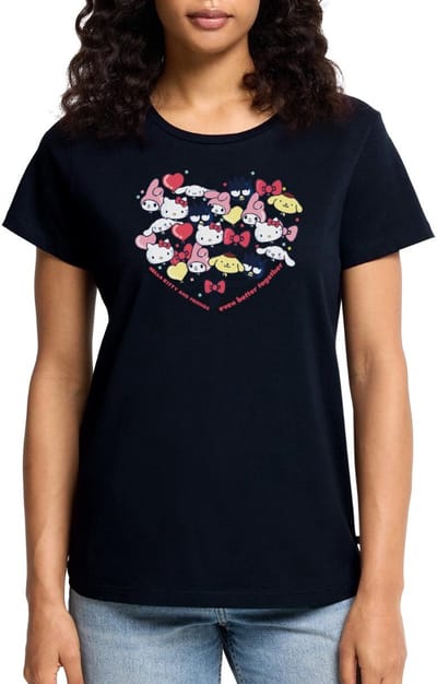 Hello Kitty En Vrienden Ballonnen In Hartvorm Premium T Shirt Dames
