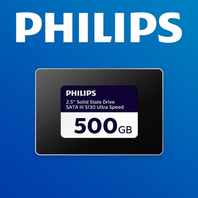 Philips Interne SSD 2.5 inch SATA III - 500GB - tot 550 MB/s Lezen - tot 500 MB/s Schrijven - S130 Ultra Speed - SSD voor Laptop en Desktop