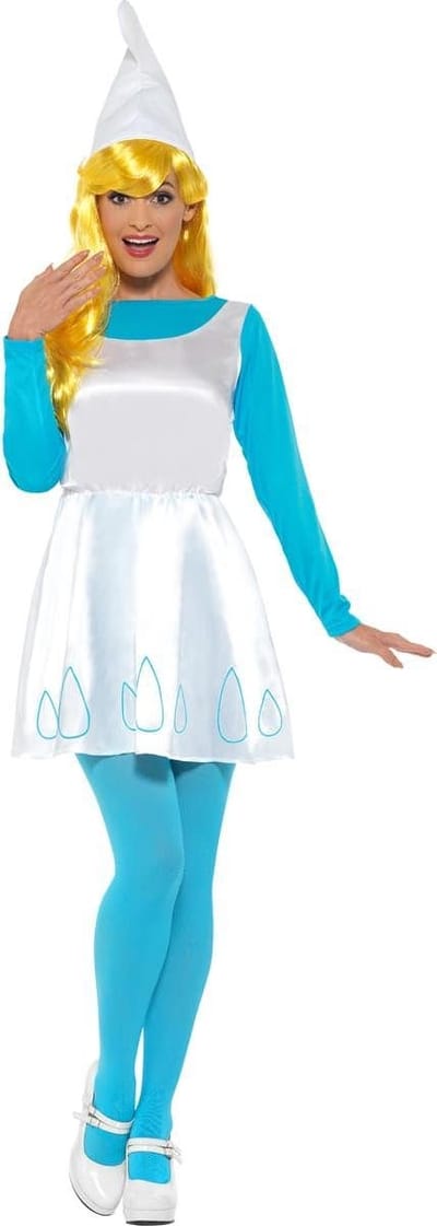 FUNIDELIA Smurfin Kostuum - Smurfen verkleedkleding - Maat: S - Blauw