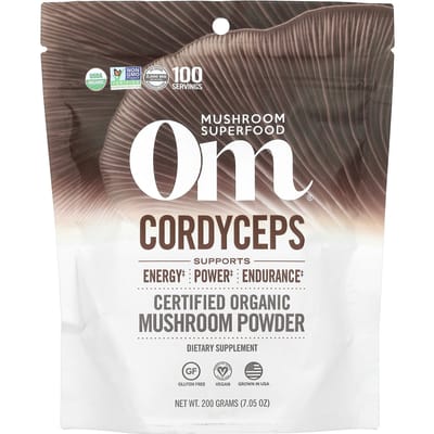 Om Mushrooms, Cordyceps sinensis, Poudre de Champignons Certifiée Biologique, 7,05 oz (200g)
