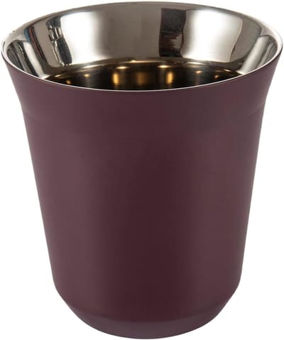 Kleine 160ml RVS Espresso Kop, Dubbelwandige Isolerende Drinkbeker, Perfect voor Capsule Koffie en Thee, Paars