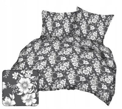 Kora Kussensloop 50x60 Grijs Bloemen - Katoen, Kreukvrij