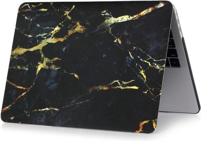 Laptophoes - Geschikt voor MacBook Pro 13 inch Hoes Case - A2251, A2289 (2020) - Marmer Zwart Goud