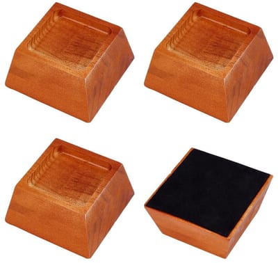 Dailygoods- Bedverhogers 52 mm - Chocoladehouten Meubelverhogers - Trapeziumvormige Lifters - Geschikt voor Banken/Bedden/Stoelen - Hoogwaardig Hout - Stabiliteit en Veiligheid