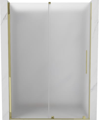 Mexen Velar schuifdouchedeur 130 , matglas, goud - 871-130-000-31-50