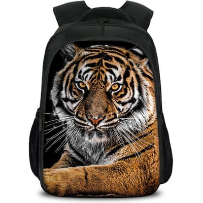 Nieuwe Tijger Dubbellaags Rugzak met Grote Capaciteit, Trendy Dierenprint, Beste Verjaardagscadeau voor Jongens en Meisjes op School