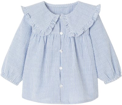 Vertbaudet Gestreepte babyblouse in seersucker