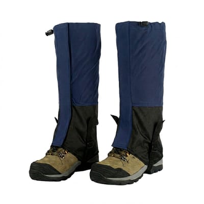 Marineblauw gamaschen gaiters unisex waterafstotende beenbeschermers met ritssluiting verstelbare straps outdoor wandel accessoires sneeuw en hiking bescherming