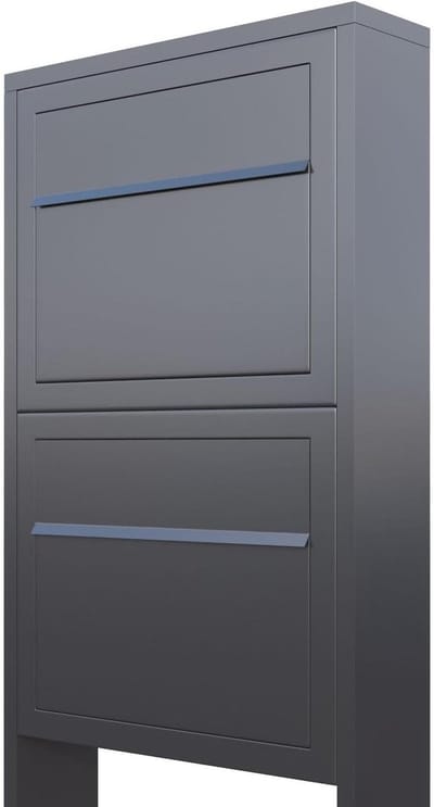 Brievenbussysteem - Dubbele brievenbus - Post ontvangen - Vrijstaande montage - 46x136 cm - Antraciet