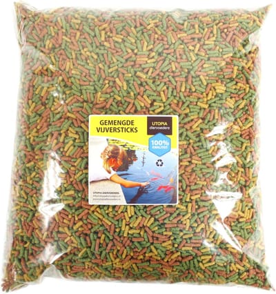 Vijvervoer Utopia - Gemengde Vijversticks 1200 Gram - Licht Verteerbaar, Gekleurde Sticks