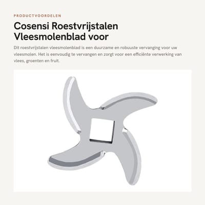 Dailygoods- Vleesmolenblad Roestvrij Staal - Vleesmolen - Duurzaam - Gemakkelijk te Vervangen - Reserveonderdeel - Geschikt voor Vlees en Groenten