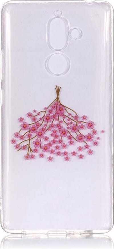 Shop4 - Nokia 7 Plus Hoesje - Zachte Back Case Bos Bloemen Transparant