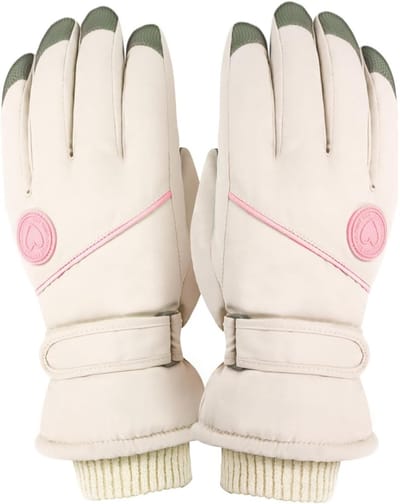 Thermische Dames Skihandschoenen met Aanpasbare Polsband en Zachte Touchscreen Functie voor Warmte en Windbescherming tijdens Wintersport