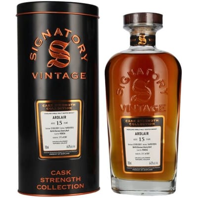 Ondertekenaar Vintage Signatory Vintage ARDLAIR 15 Years Old Refill Oloroso Sherry Butt Cask Strength 2011 64% Vol. 0,7l in Tinbox