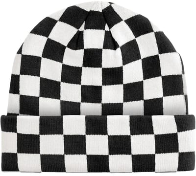 Checkerboard Beanie - Black/Soft White - One Size