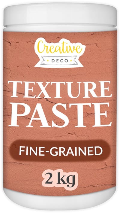 Creative Deco Structuurpasta Fijnkorrelig 2 kg | Baksteen rood Fijne Pasta voor Kunstprojecten voor Acrylverf Eenvoudig te Gebruiken met een Spatel Voor het Creëren van 3D-effecten, Structuren
