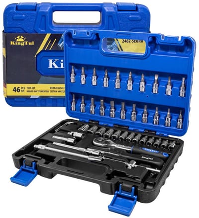 KingTul 2462-5 - Dopsleutelset - 1/4" - 46-delig - Chroom-Vanadium staal - In handige koffer