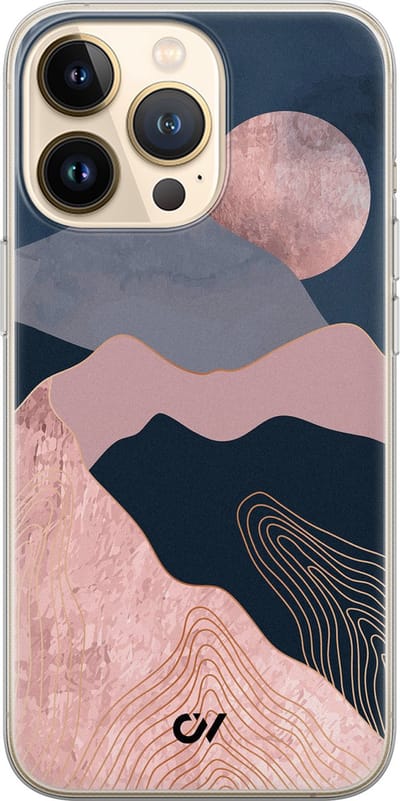 Hoesje geschikt voor Apple iPhone 13 Pro - Landscape Rosegold - - Roze - Apple Soft Case Telefoonhoesje - TPU Back Cover - Casevibes