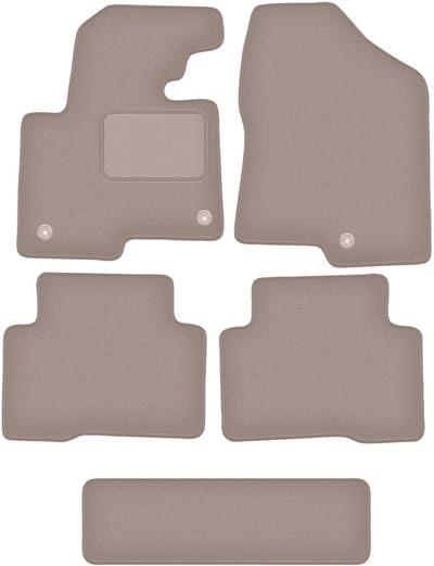 Beige velours matten voor: Hyundai SantaFe III 7-zits (2012-)