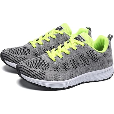 Dames Sneakers Ademend Nieuwe Mode Platte Buitenschoenen Dames Gevulkaniseerde Schoenen Mesh Stof Veterschoenen Damesschoenen Damesschoeisel 35 groen