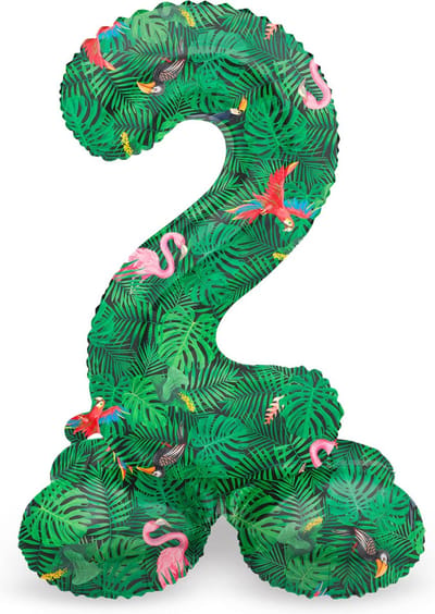 Folat - Staande folieballon Cijfer 2 Jungle Vibe - 72 cm