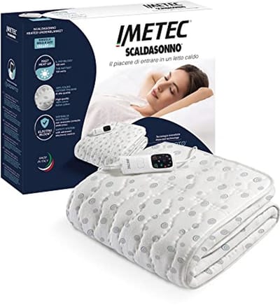 Gepatenteerde slaapadapter voor eenpersoonsbed, 150 x 80 cm, snelle opwarming, constante temperatuur, 100% katoen, 6 temperatuurinstellingen