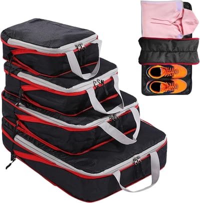 Compressie Pakkubussen - Reis Organizer Tassen - Efficiënt Inpakken - Waterdicht Nylon - Diverse Maten - Multicolor