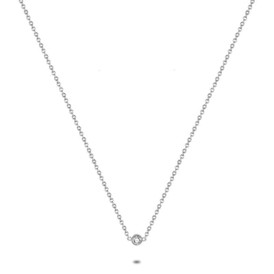 Twice As Nice Halsketting in edelstaal, 1 kristal, 4 mm 40cm+5cm