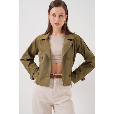 Korte Bouwde Trenchcoat