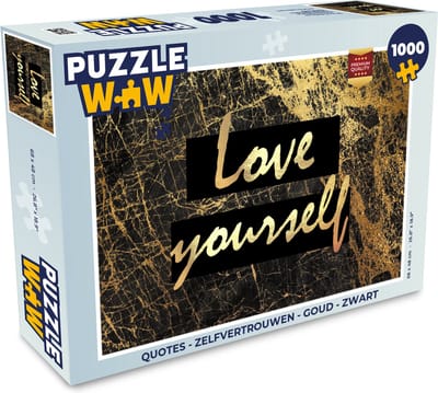 Puzzel Quotes - Zelfvertrouwen - Goud - Zwart - Legpuzzel - Puzzel 1000 stukjes volwassenen