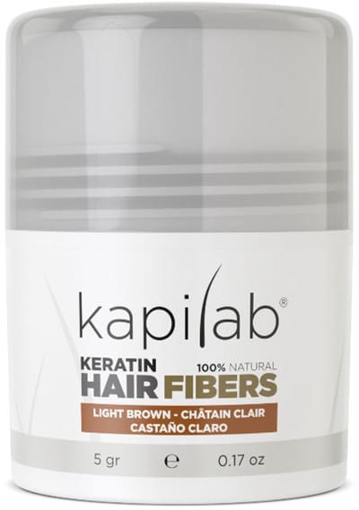 Kapilab Keratine Volumepoeder Lichtbruin - Geeft volume aan het haar - Verbergt haaruitval - 100% natuurlijk - 5 gram