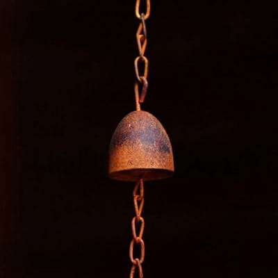 Regenketting - Decoratieve ketting - Tuindecoratie - Met uil en bellen - 230 cm - Metaal