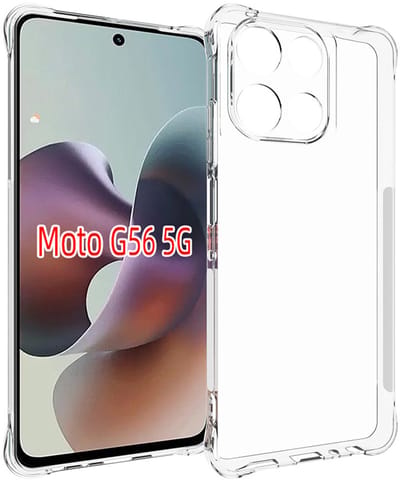 MobyDefend Hoesje - Geschikt voor Motorola Moto G56 - Transparante Shockproof TPU Backcover - Verstevigde Hoeken - Volledig Doorzichtig
