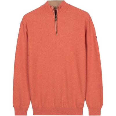 Baileys Trui Half Zip Subtle Faux-Uni Structure Knit Abrikoos / male