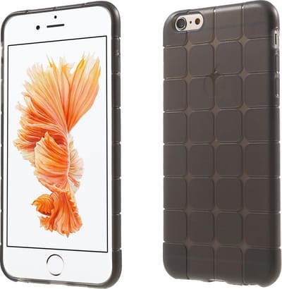 Peachy Grijs geblokt hoesje geschikt voor iPhone 6 6s TPU cover extra bescherming
