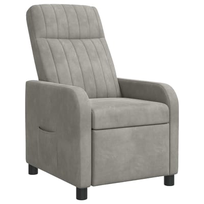 vidaXL - Recliner - Lichtgrijs - fluweel