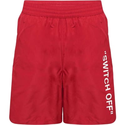 Off White Zwemshort voor heren met grafische print en een relaxte pasvorm (Rood, Wit)