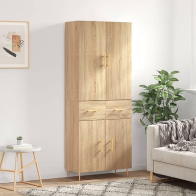 vidaXL - Hoge - kast - 69,5x34x180 - cm - bewerkt - hout - sonoma - eikenkleurig