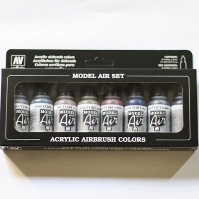 Model Air Metallic Acrylverf Set voor Air-Brush - 8 Stuks, 17 ml