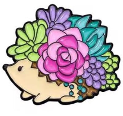 Pin Broche - enamel pin - kledingspeld - Bloemetjes egel