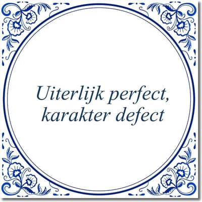 Tegeltje met hangertje - Uiterlijk perfect, karakter defect