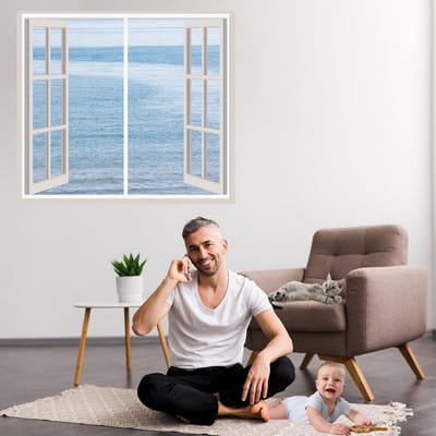 Magnetische Hor Voor Raam 130x135cm Wit - Insectenhor Met Sterke Magneetbevestiging