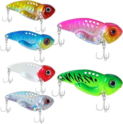 Hard fishing bait set met 6 stuks, 3D oog, dubbele haak en crank cheese kit voor effectieve visvangst