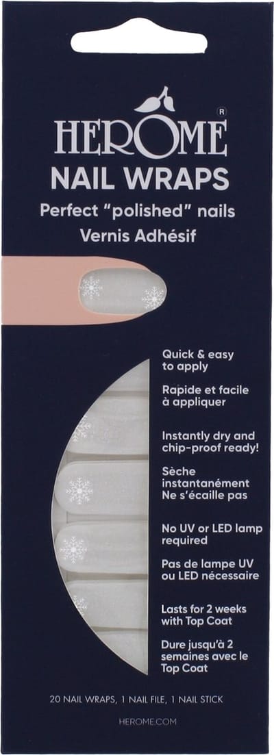 Herome Nail Wraps Frosty Snowflakes - Nagelstickers - Nail Art - Zonder Droogtijd - 2x10 stickers EAN: 8711661799609 Nail art tools Herome