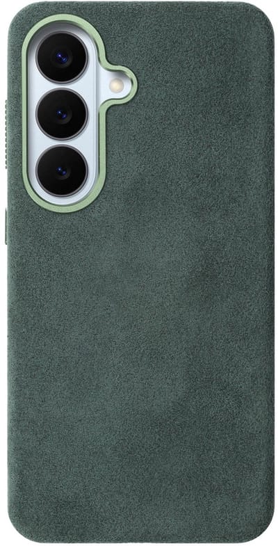 Rosso Avanti Hoesje Geschikt voor Samsung Galaxy S26 | Compatibel met MagSafe / Qi2 | Echt Italiaans Alcantara | Back Cover | Beschermhoes | Groen