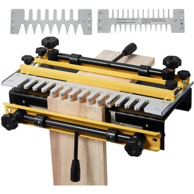VEVOR zwaluwstaartfreesmachine, 31 cm breed, zwaluwstaartfrees met 4 frezen en 3 mallen, zwaluwstaartfreesmal, nauwkeurige uitlijning, gereedschap voor pen-en-gatverbindingen in de meubel- en kastenbouw