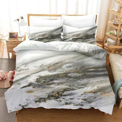 Goud Wit Marmer Beddengoed Set Textuur Dekbedovertrek Sets Volwassene Luxe Dekbed Bedlinnen Twin Queen King Eenpersoons Maat Dropshipping 70x133cm 2pcs